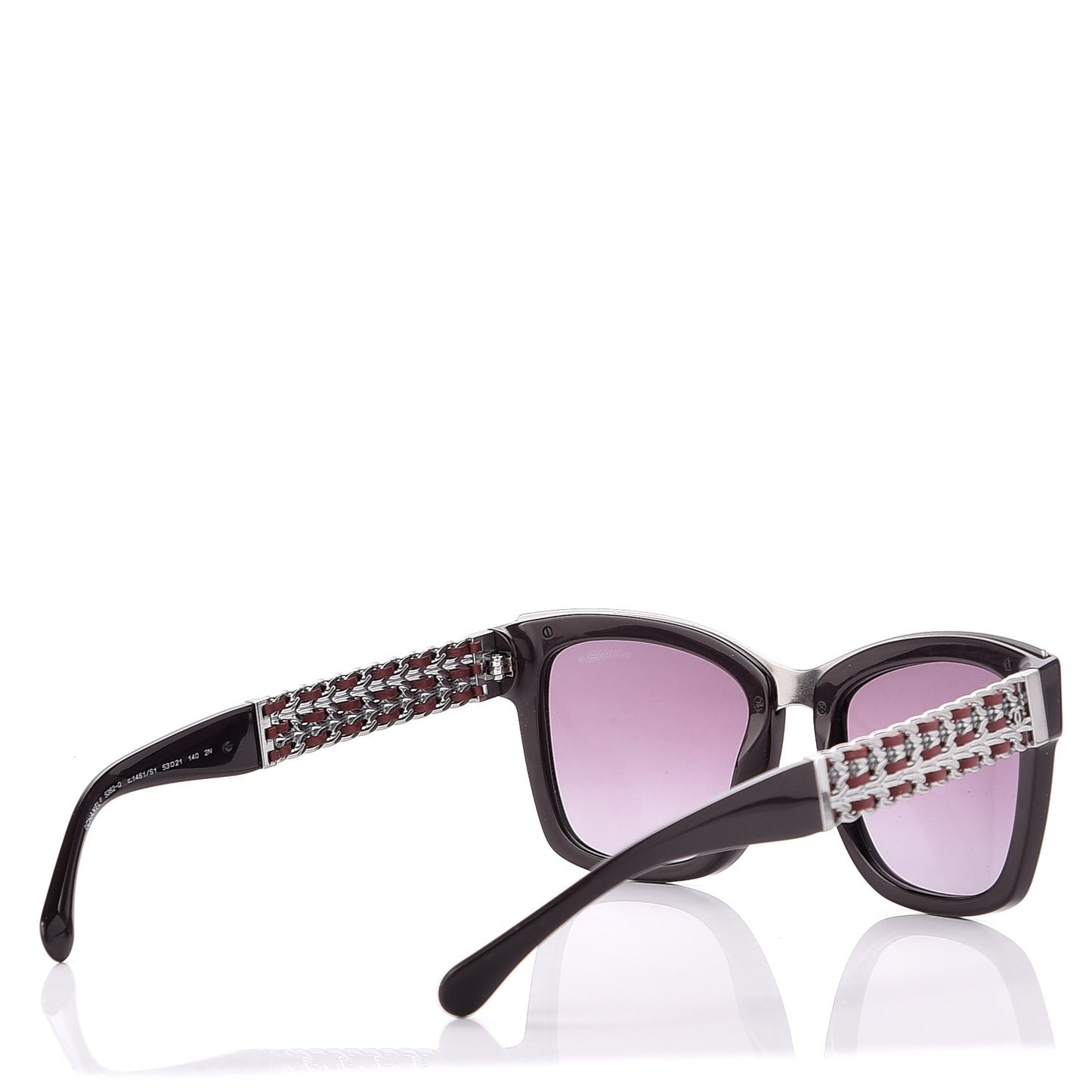 Square Chain Sunglasses 5362-Q Burgundy