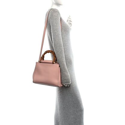 Gucci Nappa Bamboo Small Nymphaea Top Handle Bag Perfect Pink 2 of 10