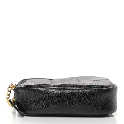 Chanel Caviar Quilted Diamond Clutch With Chain Black 3 of 8
