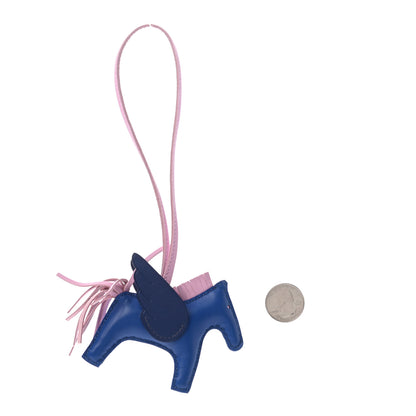 Hermes Milo Lambskin Grigri Rodeo Pegase Horse Bag Charm PM Bleu France Mauve Sylvestre Bleu Saphir 2 of 4