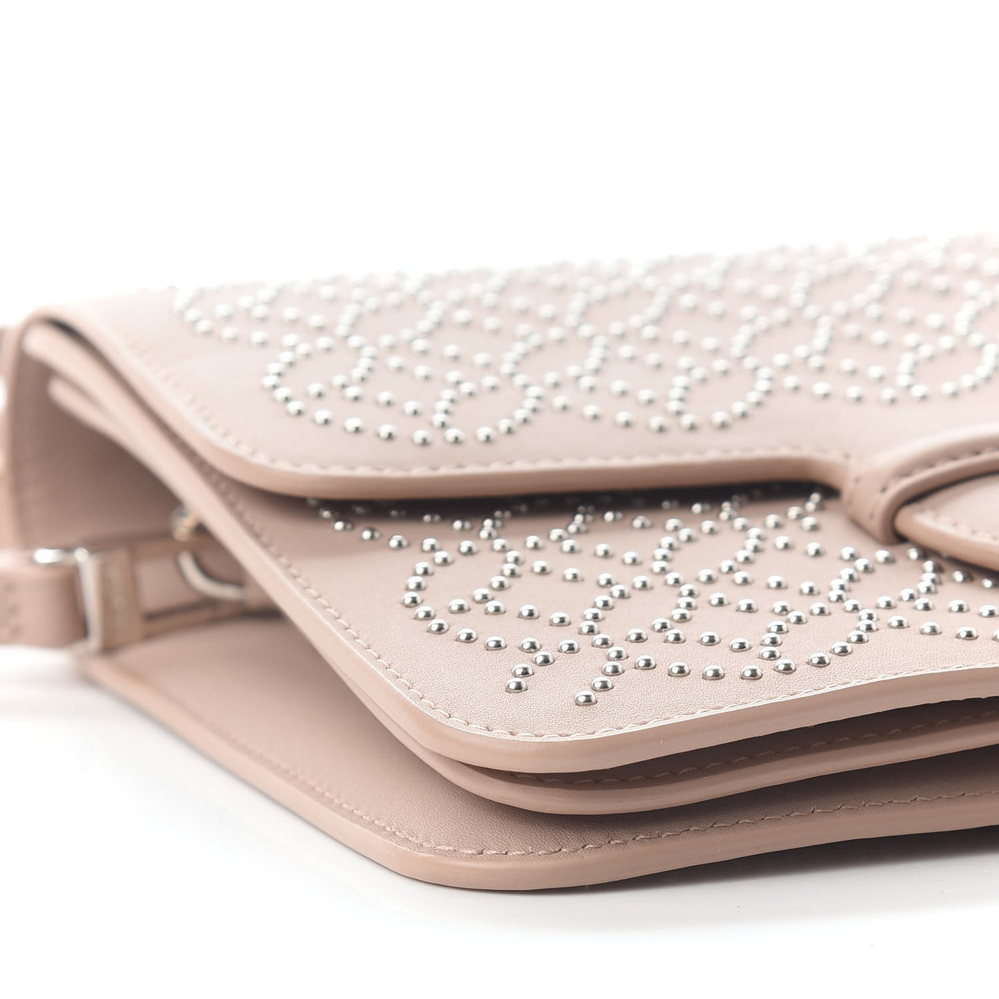 Calfskin Studded Arabesque Azzedine Messenger Flap Sable