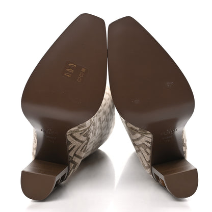 Fendi Chenille Jacquard FF 110mm Cut Baguette Knee Boots 38 Tortora Nuvola 5 of 7