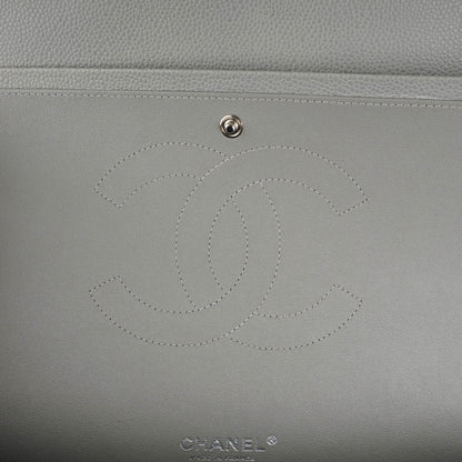 Chanel Caviar Quilted Maxi Double Flap Light Grey 9 of 9