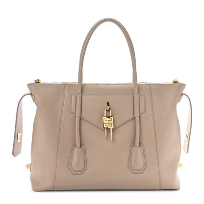 Givenchy Smooth Calfskin Medium Antigona Lock Duffle Bag Beige 1 of 10