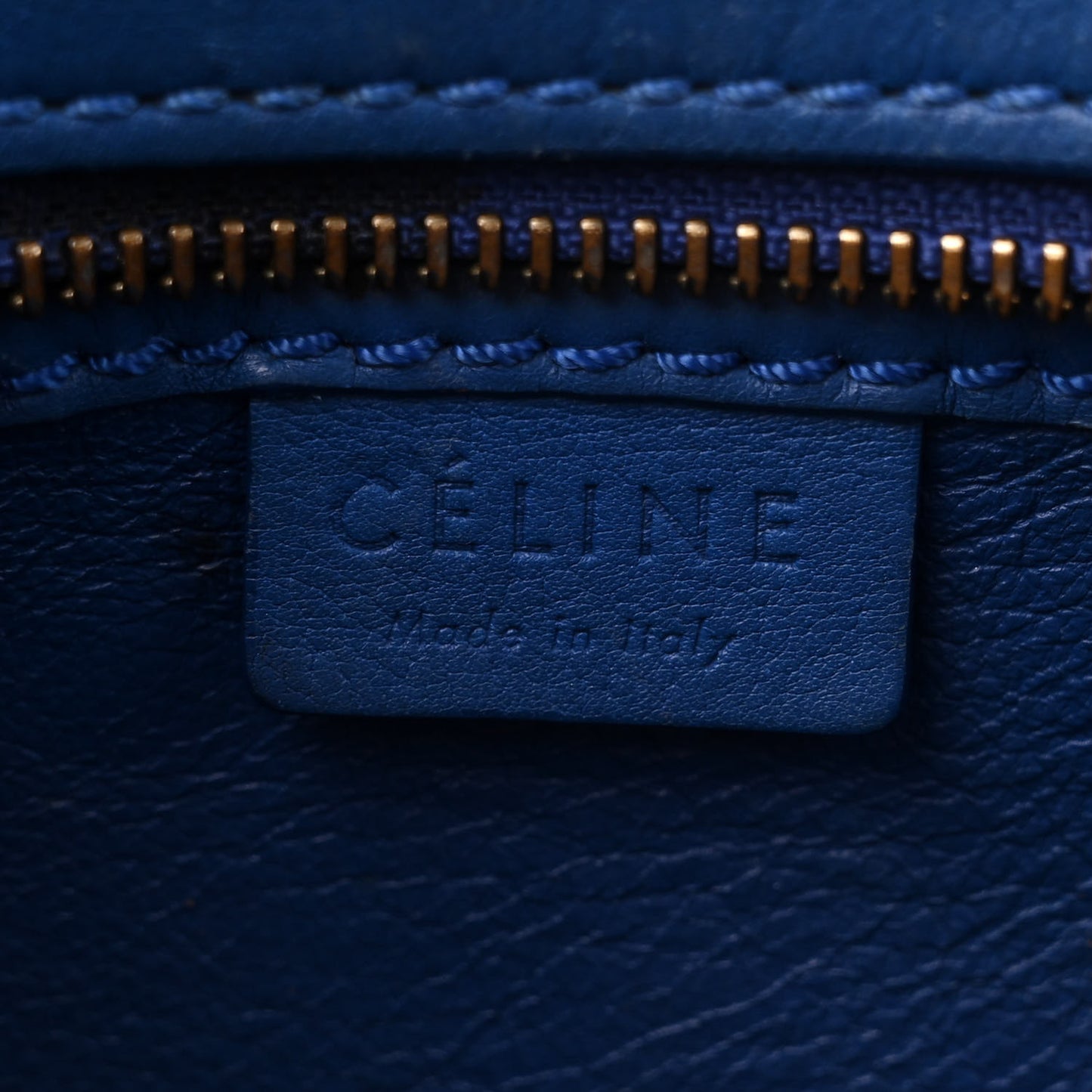 Drummed Calfskin Nano Luggage Indigo