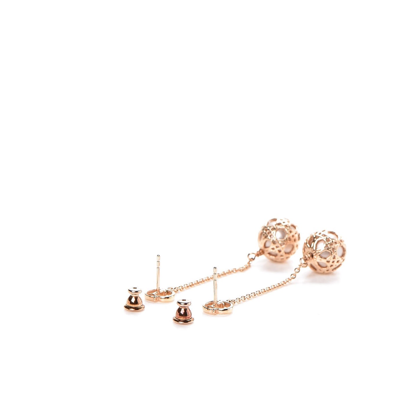 Pearl Secret Cannage Mise En Dior Tribales Dangle Earrings Rose Gold