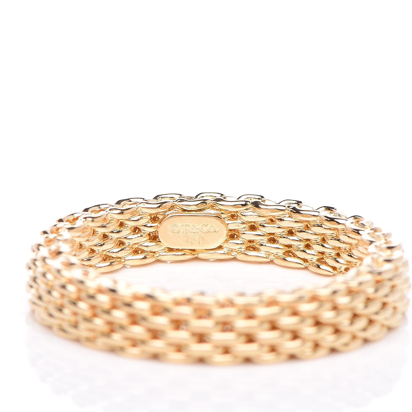 18K Yellow Gold Narrow Somerset Mesh Ring 51 5.5