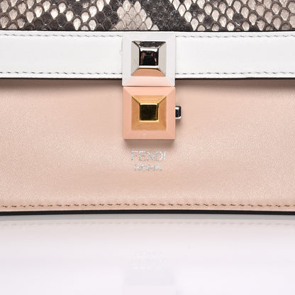 Fendi Snakeskin Vitello Liberty Studded Small Kan I Shoulder Bag White 8 of 8