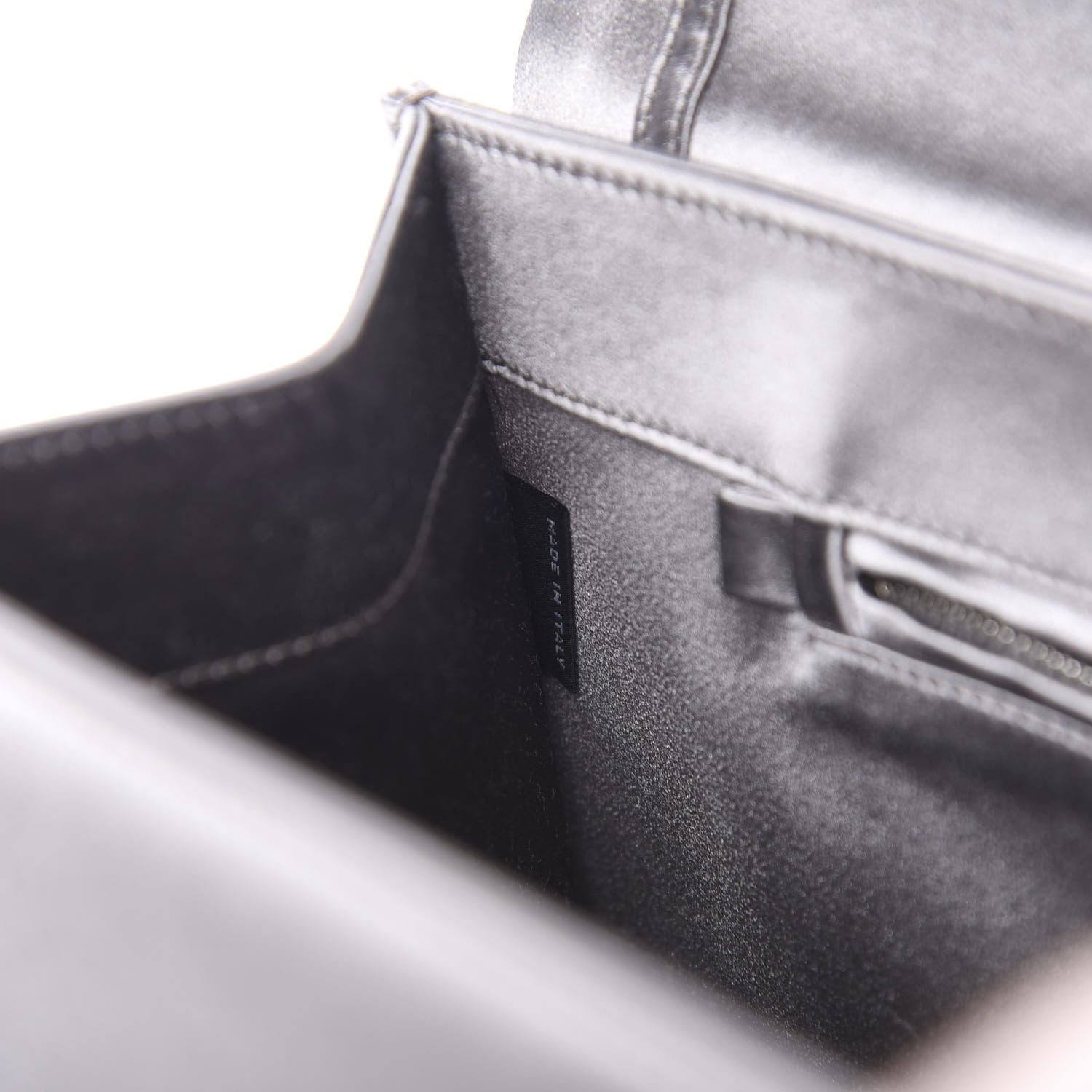 Prada Satin Flap Tote Grafite 11 of 12