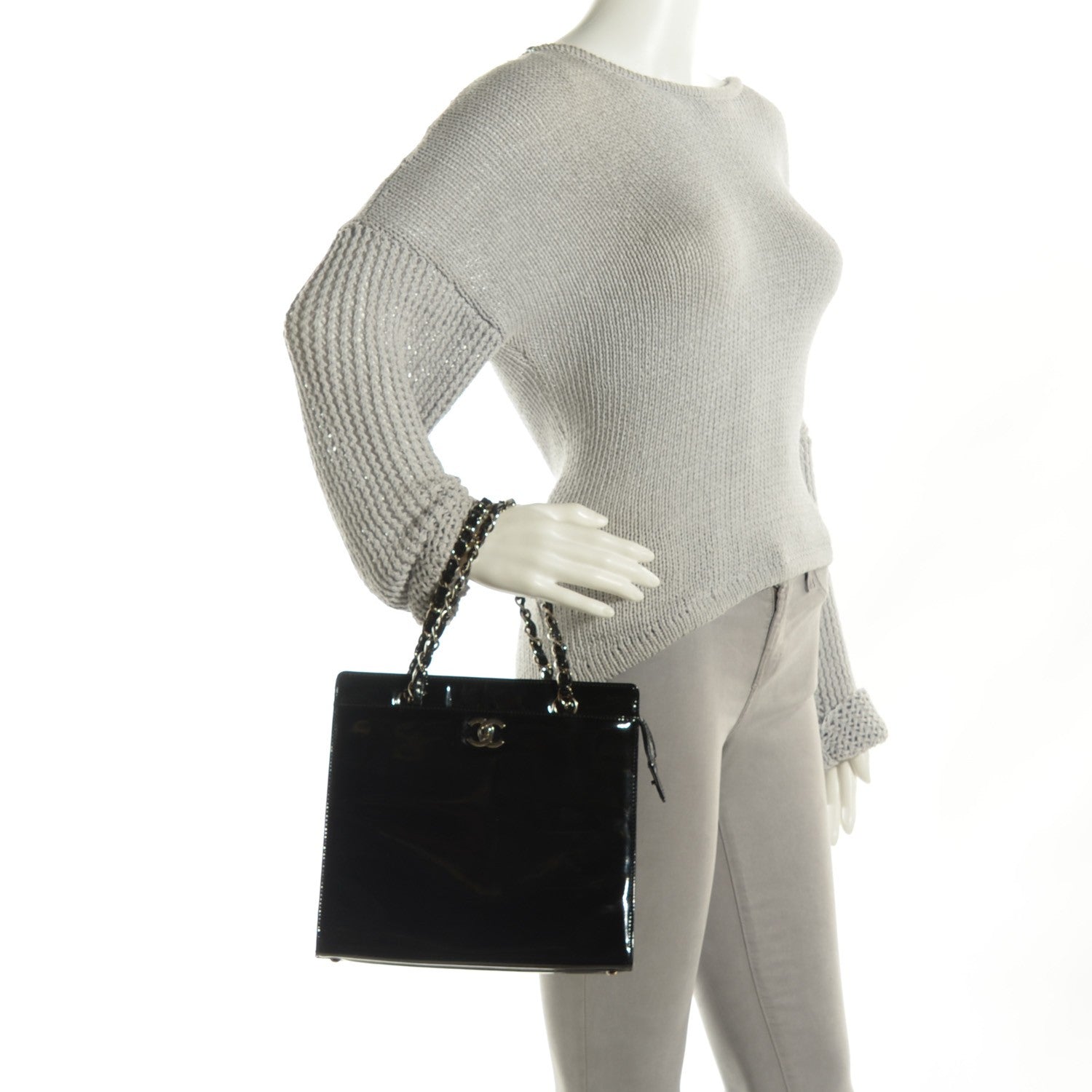Chanel Patent Shoulder Bag Black 2 of 9