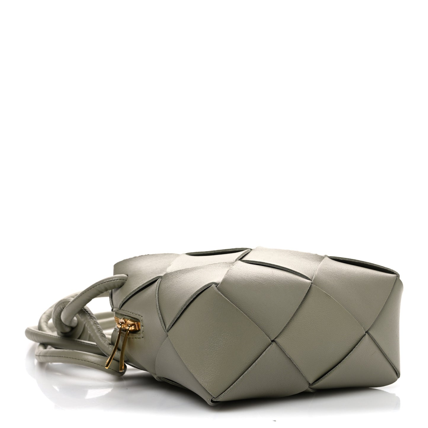 Lambskin Maxi Intrecciato Mini Cassette Camera Bag Travertine