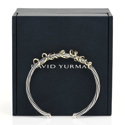 David Yurman Sterling Silver 14K Yellow Gold DY Whispers I Love You Bracelet 6 of 6