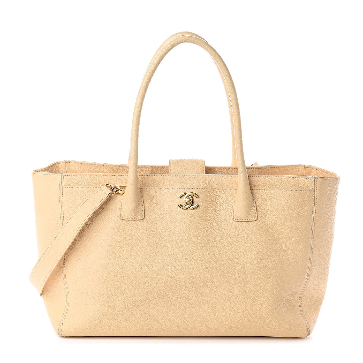Chanel Calfskin Cerf Executive Shopper Tote Beige Clair 1 of 9