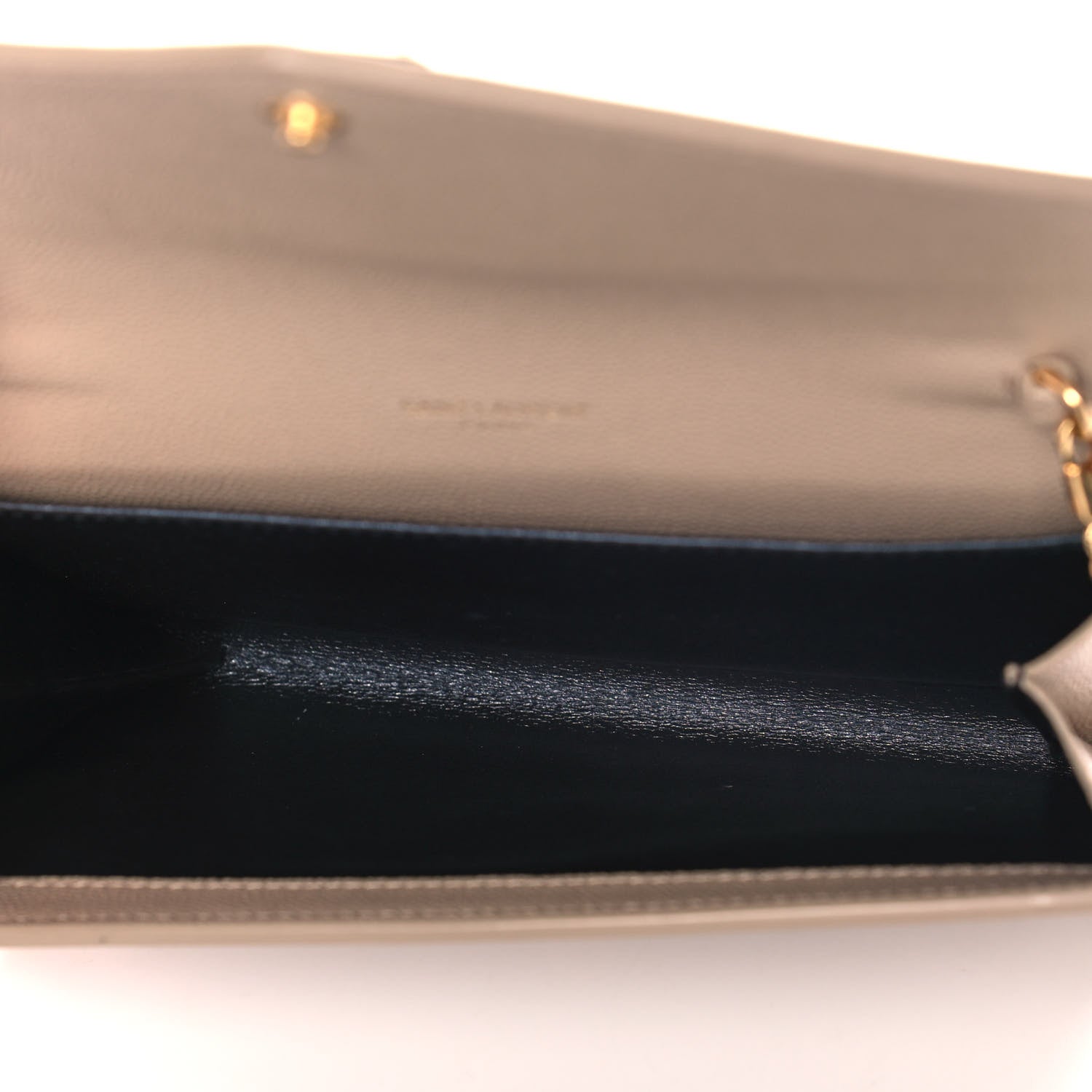 Saint Laurent Grain De Poudre Monogram Uptown Chain Wallet Dark Beige 6 of 13