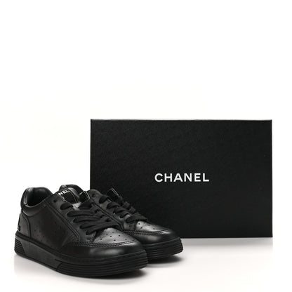 Chanel Calfskin CC Womens Sneakers 37.5 Black 10 of 10