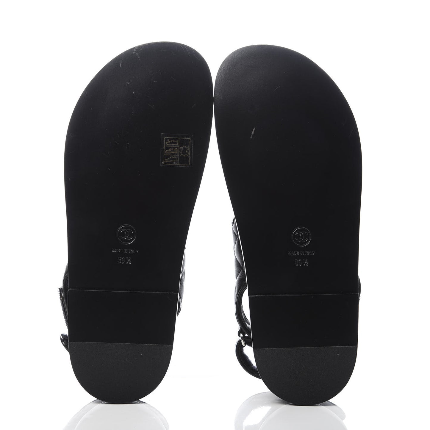 Lambskin Velcro Dad Sandals 39.5 Black