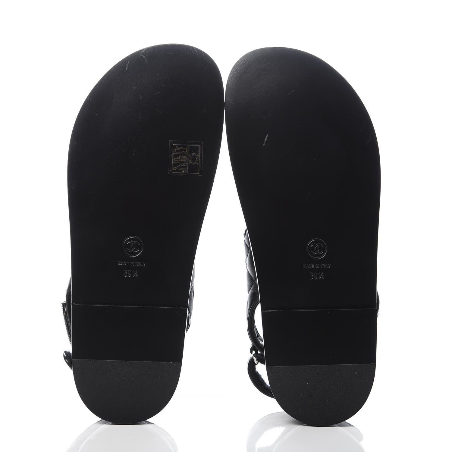 Chanel Lambskin Velcro Dad Sandals 39.5 Black 5 of 10