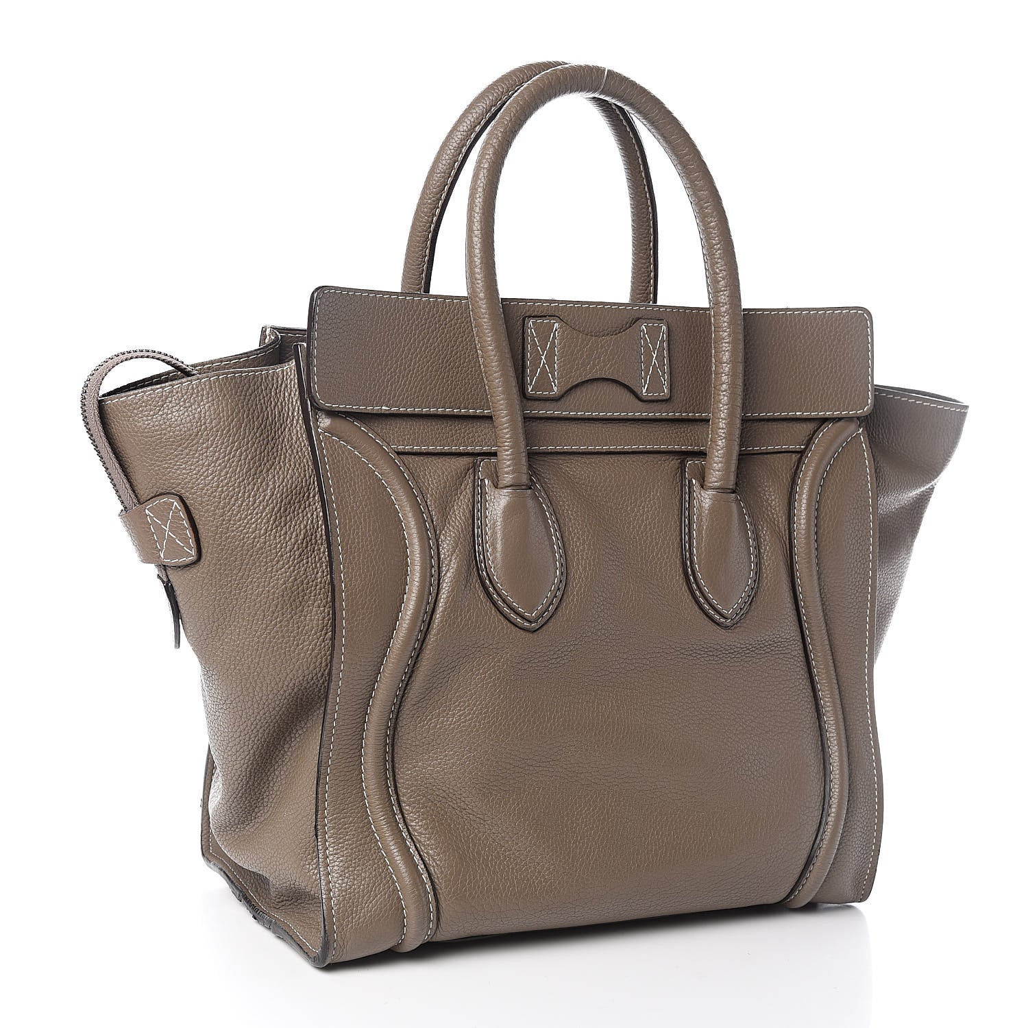 Celine Drummed Calfskin Mini Luggage Souris 3 of 13