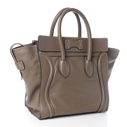 Celine Drummed Calfskin Mini Luggage Souris 3 of 13