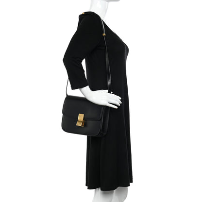 Celine Box Calfskin Medium Classic Box Flap Bag Black 2 of 16