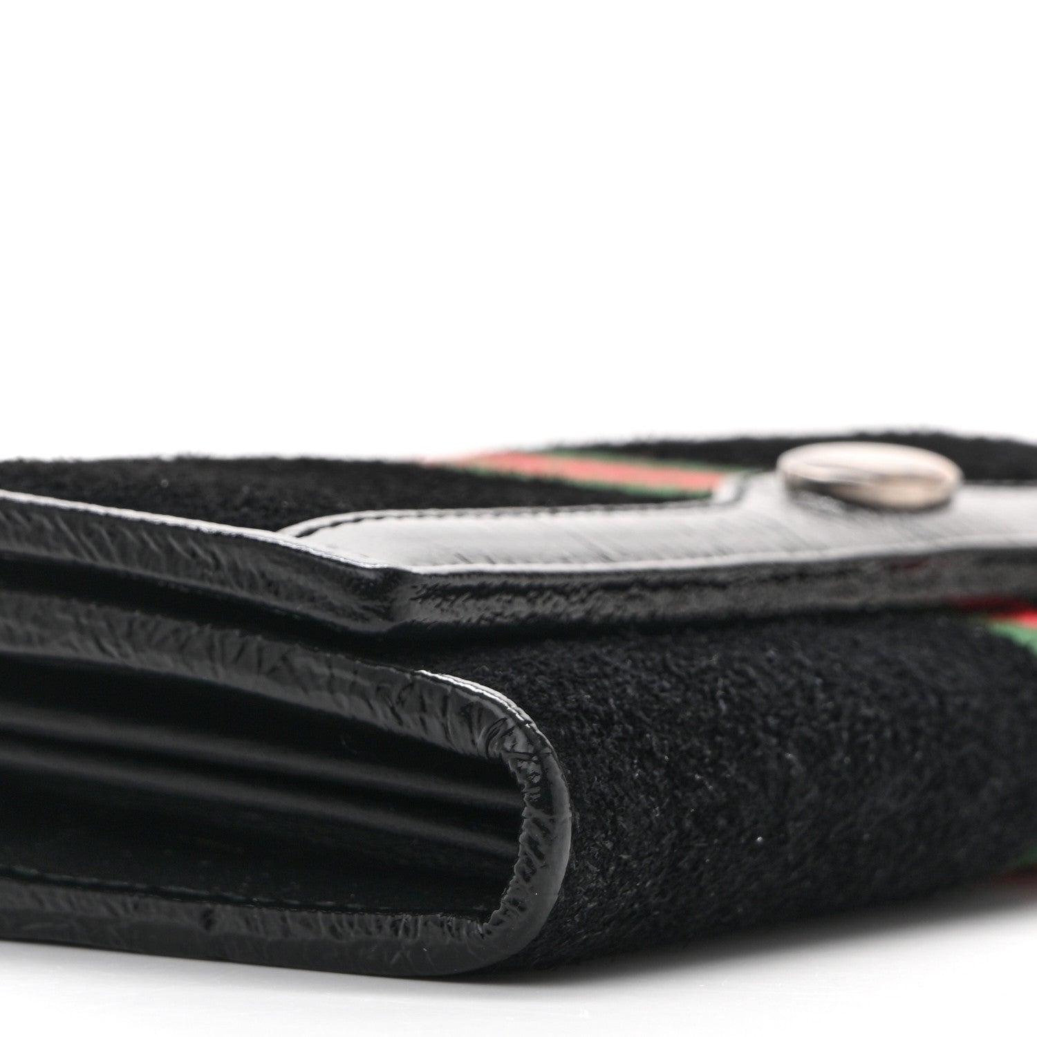 Gucci Suede Patent Web Ophidia Wallet On Chain Black 9 of 13