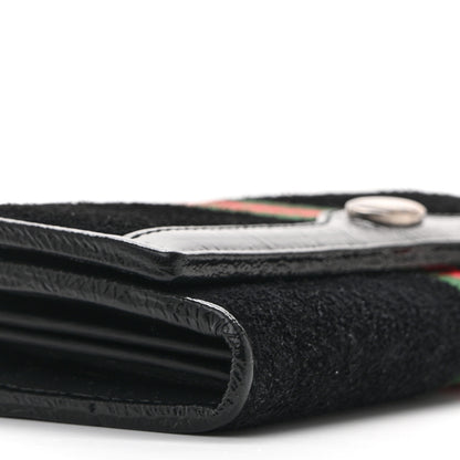 Gucci Suede Patent Web Ophidia Wallet On Chain Black 9 of 13