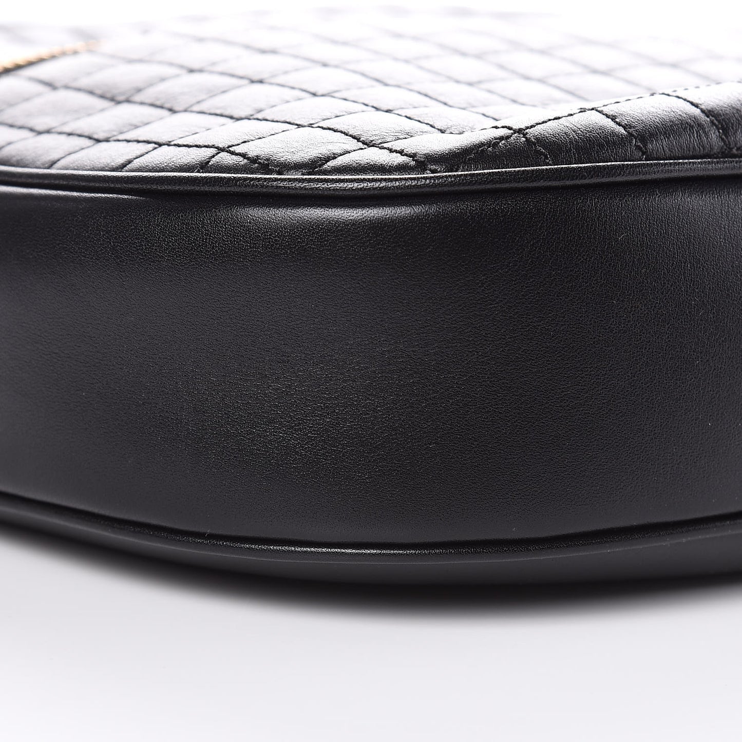 Calfskin Quilted Medium C Charm Bag Black