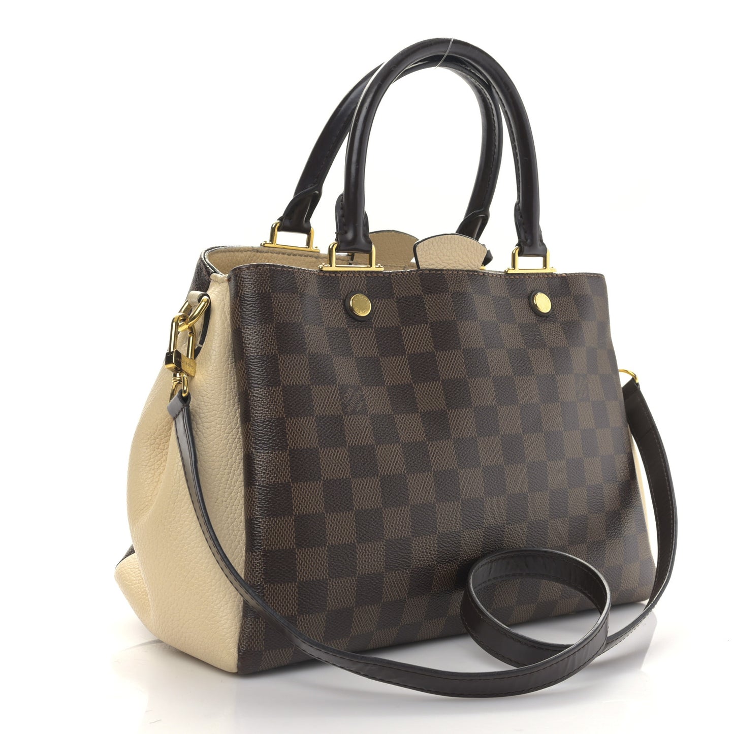 Damier Ebene Cuir Taurillon Brittany Creme