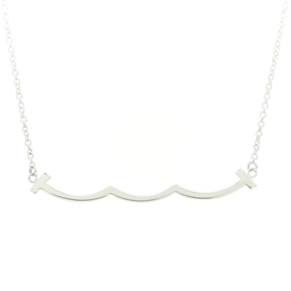 Tiffany Sterling Silver Small T Wave Pendant Necklace 4 of 6