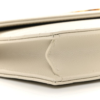 Saint Laurent Grain De Poudre Matelasse Chevron Monogram Envelope Chain Wallet Blanc Vintage 10 of 15