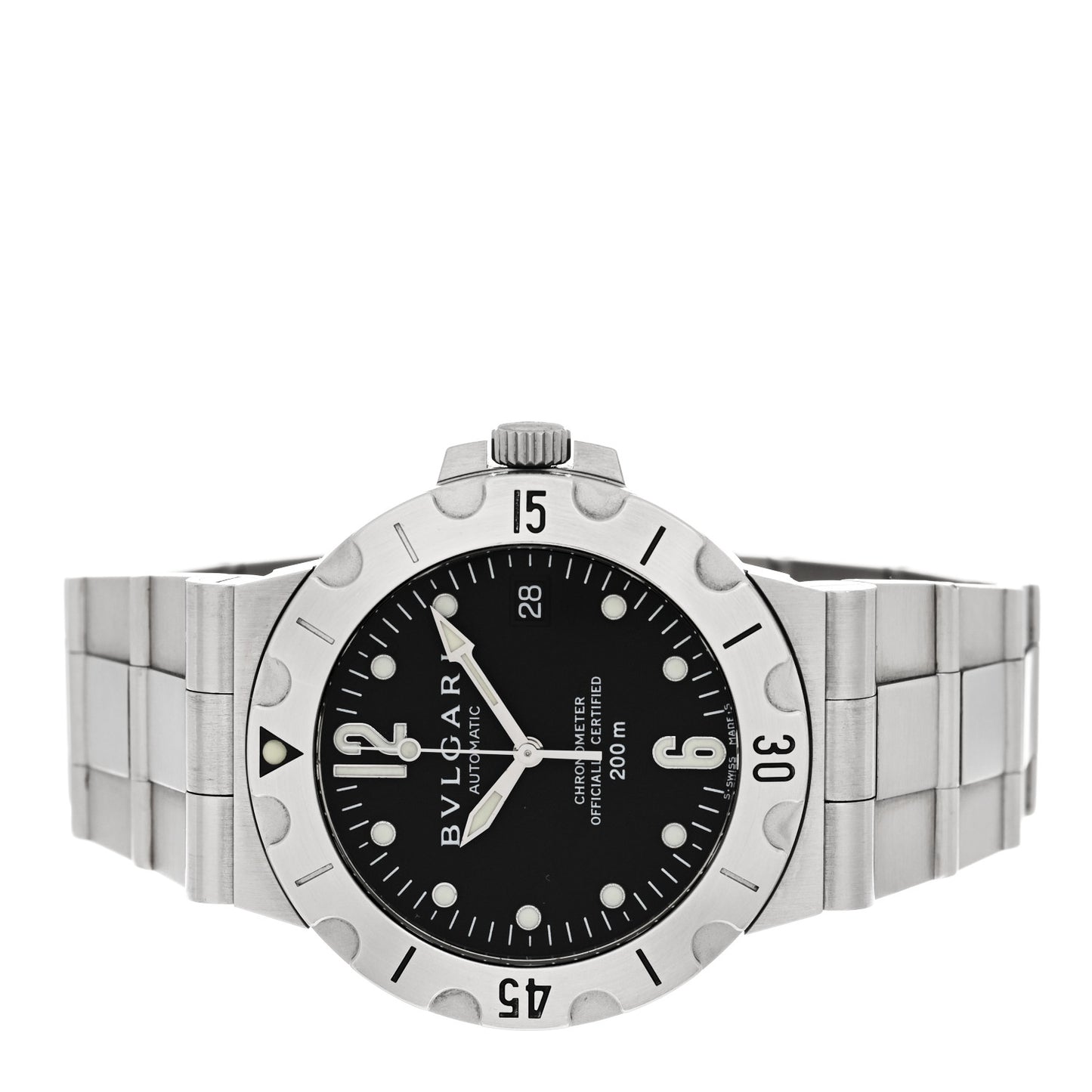 Stainless Steel 38mm Diagono Scuba Automatic Watch Black