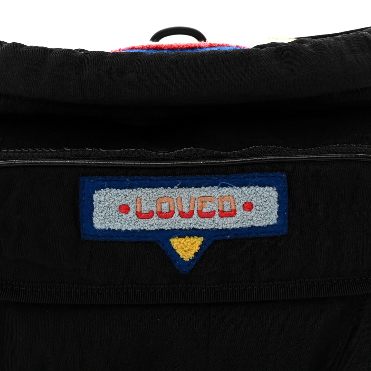 Nylon 80s Logo Patch Belt Bag Black