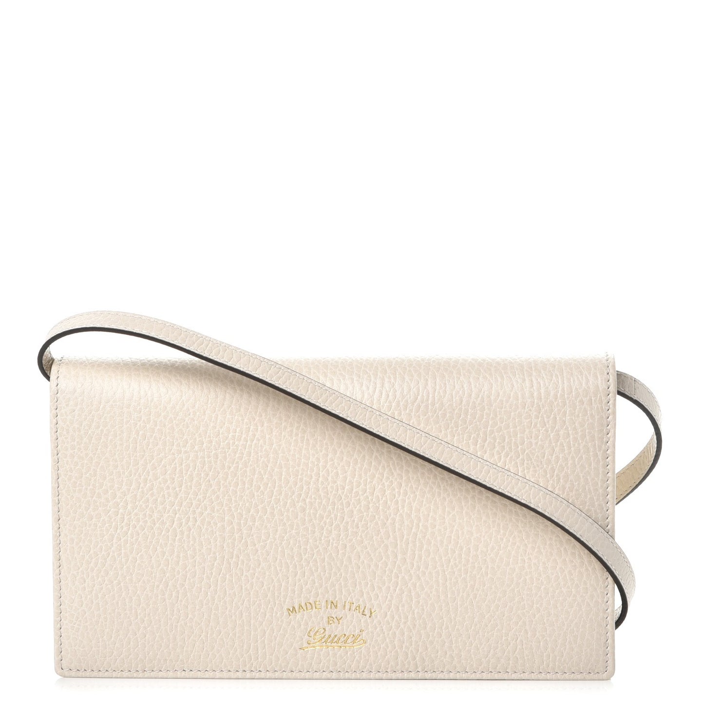 Dollar Calfskin Mini Swing Wallet Bag Mystic White