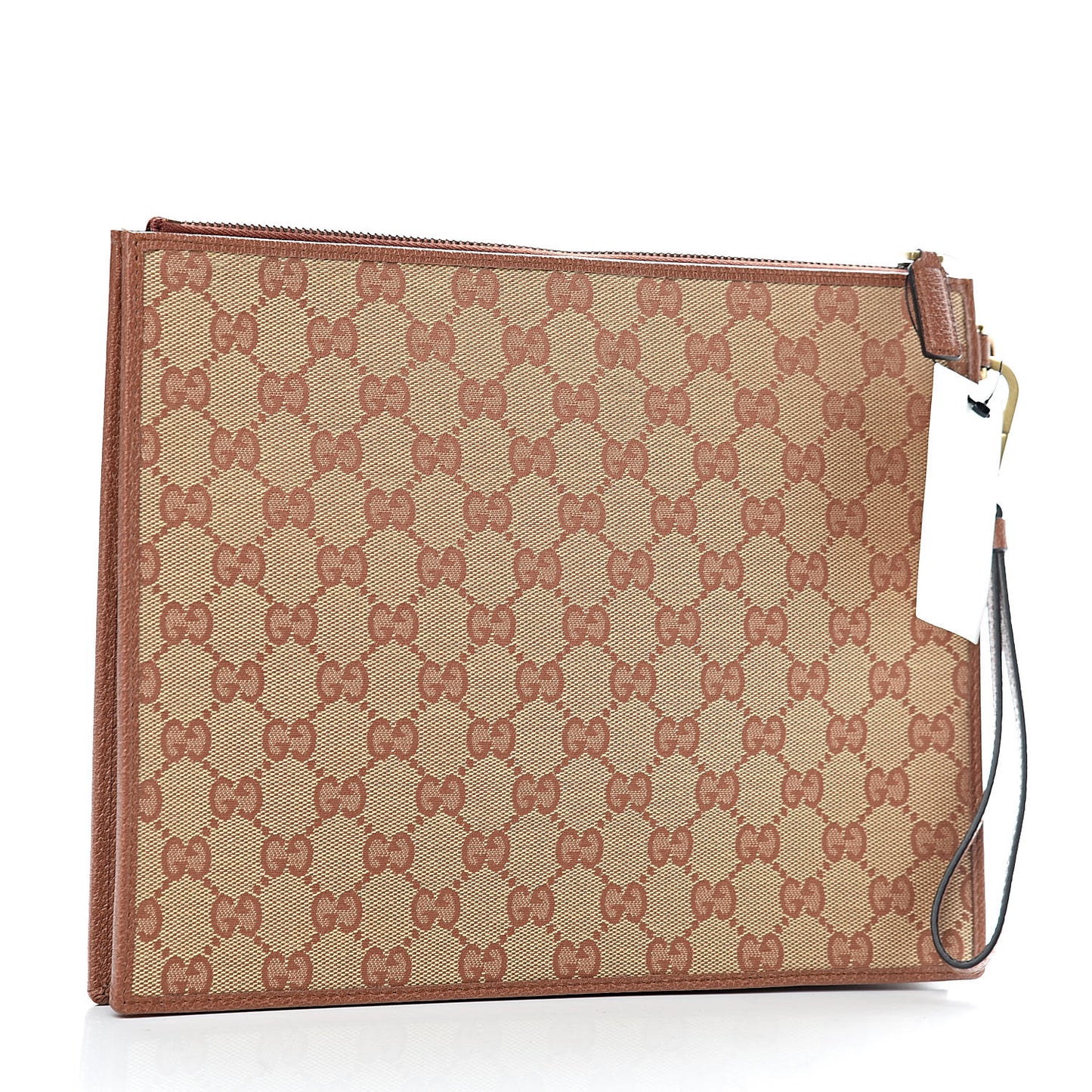 X MLB GG Monogram NY Yankees Zip Wristlet Pouch Beige Ruggine Ivory