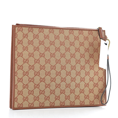 Gucci X MLB GG Monogram NY Yankees Zip Wristlet Pouch Beige Ruggine Ivory 3 of 8