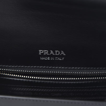 Prada City Calfskin Saffiano Studded Cahier Bag Black 6 of 10