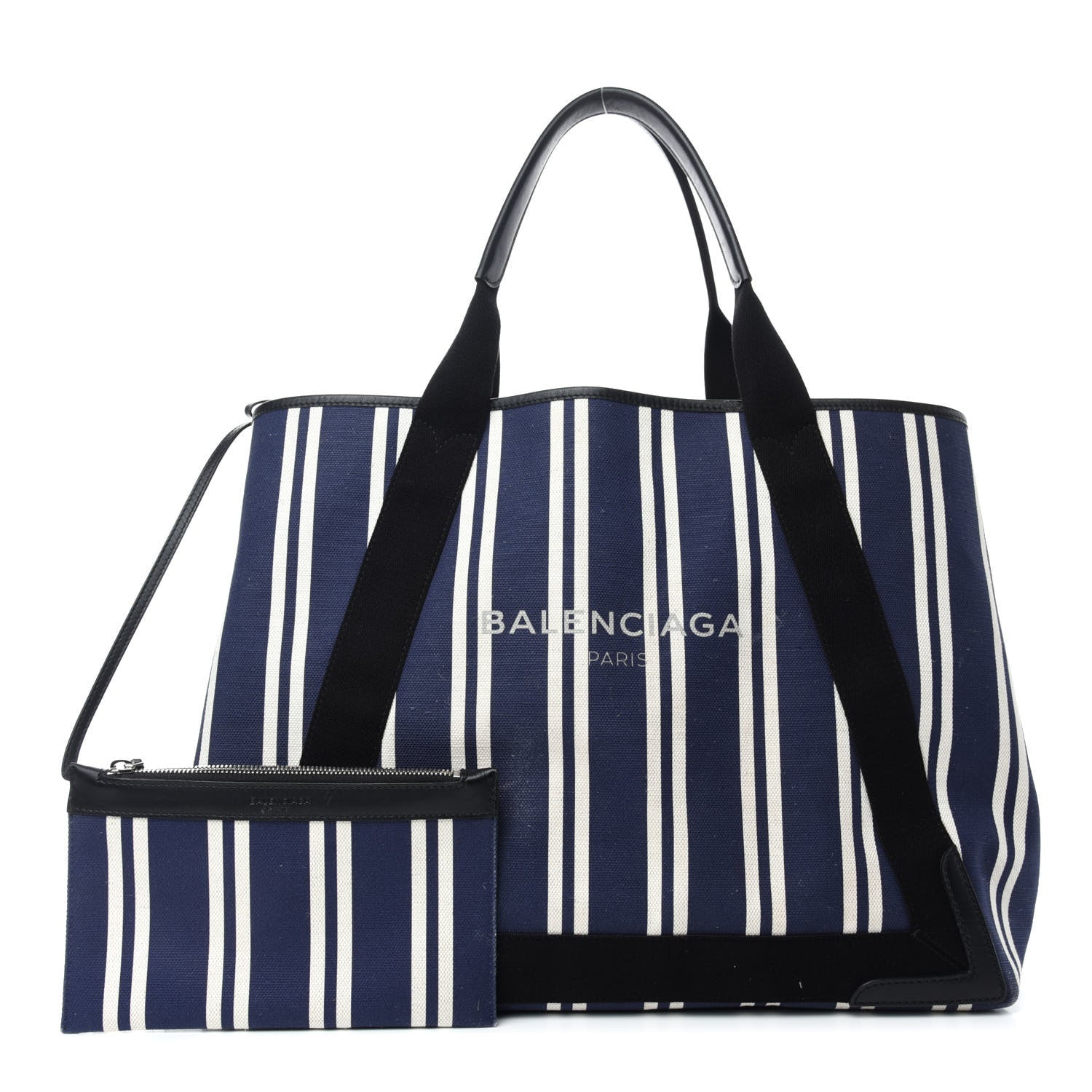 Balenciaga Canvas Navy Striped Cabas M Navy 1 of 18