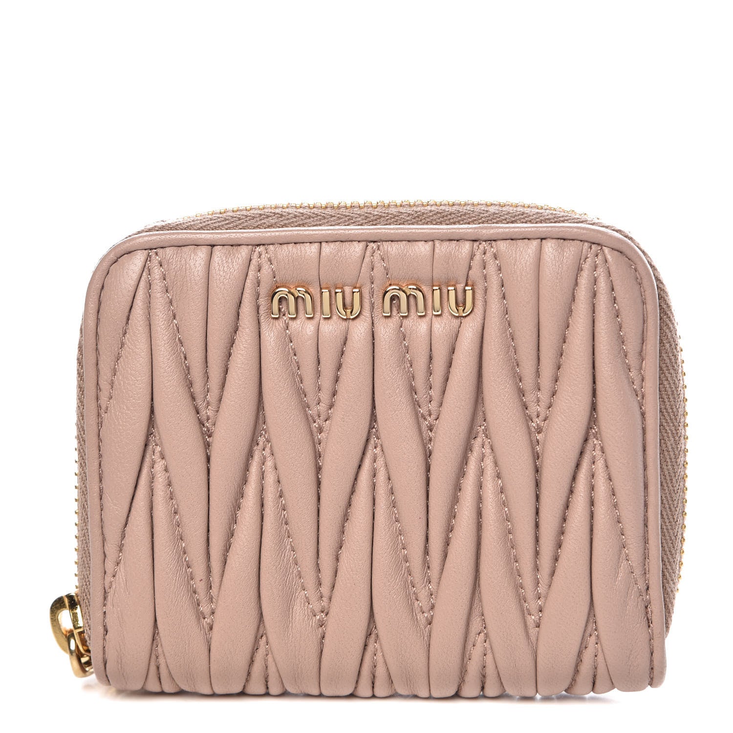 Miu Miu Nappa Matelasse Lux Coin Purse Cammeo 1 of 10