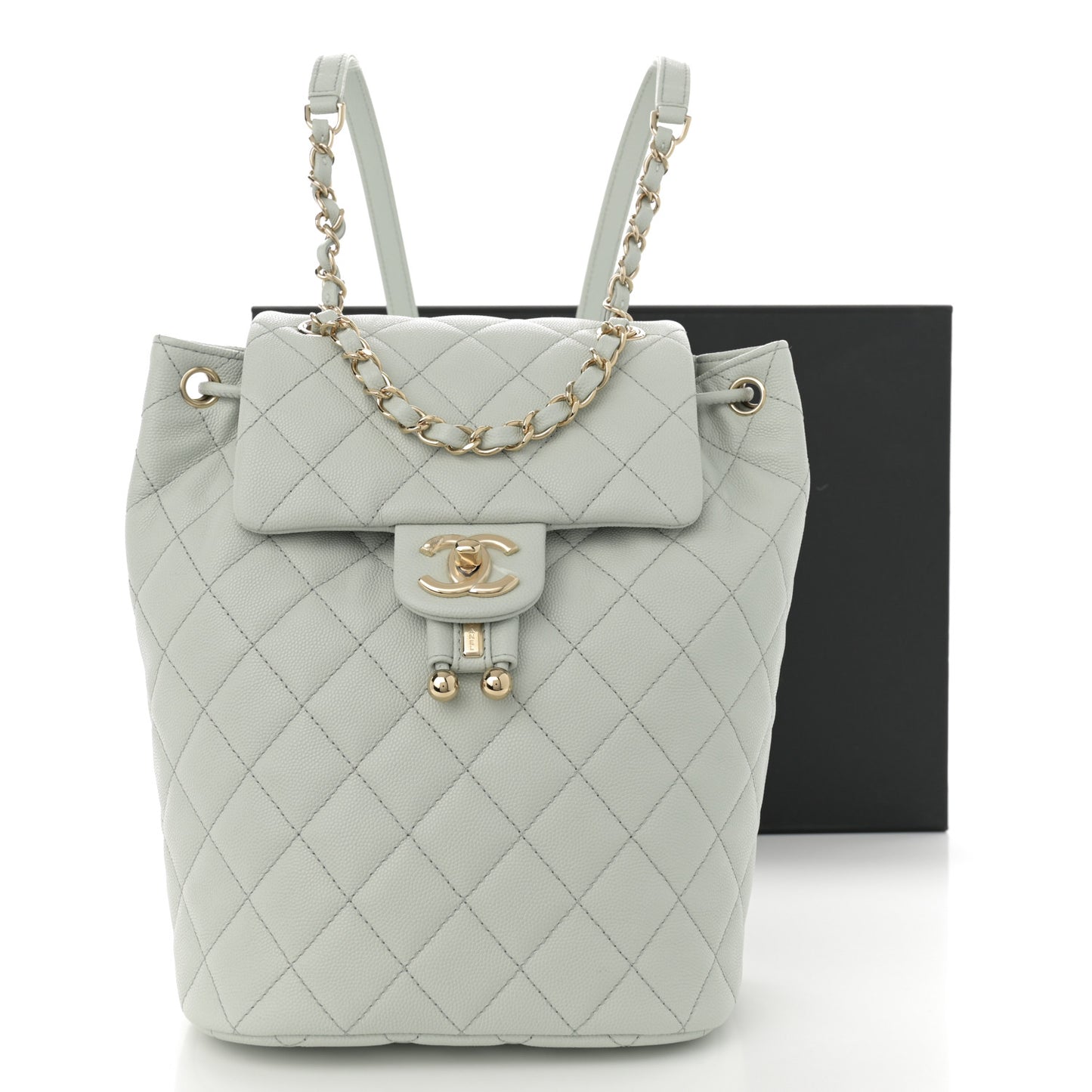 Caviar Quilted Mini Urban Spirit Backpack Light Blue