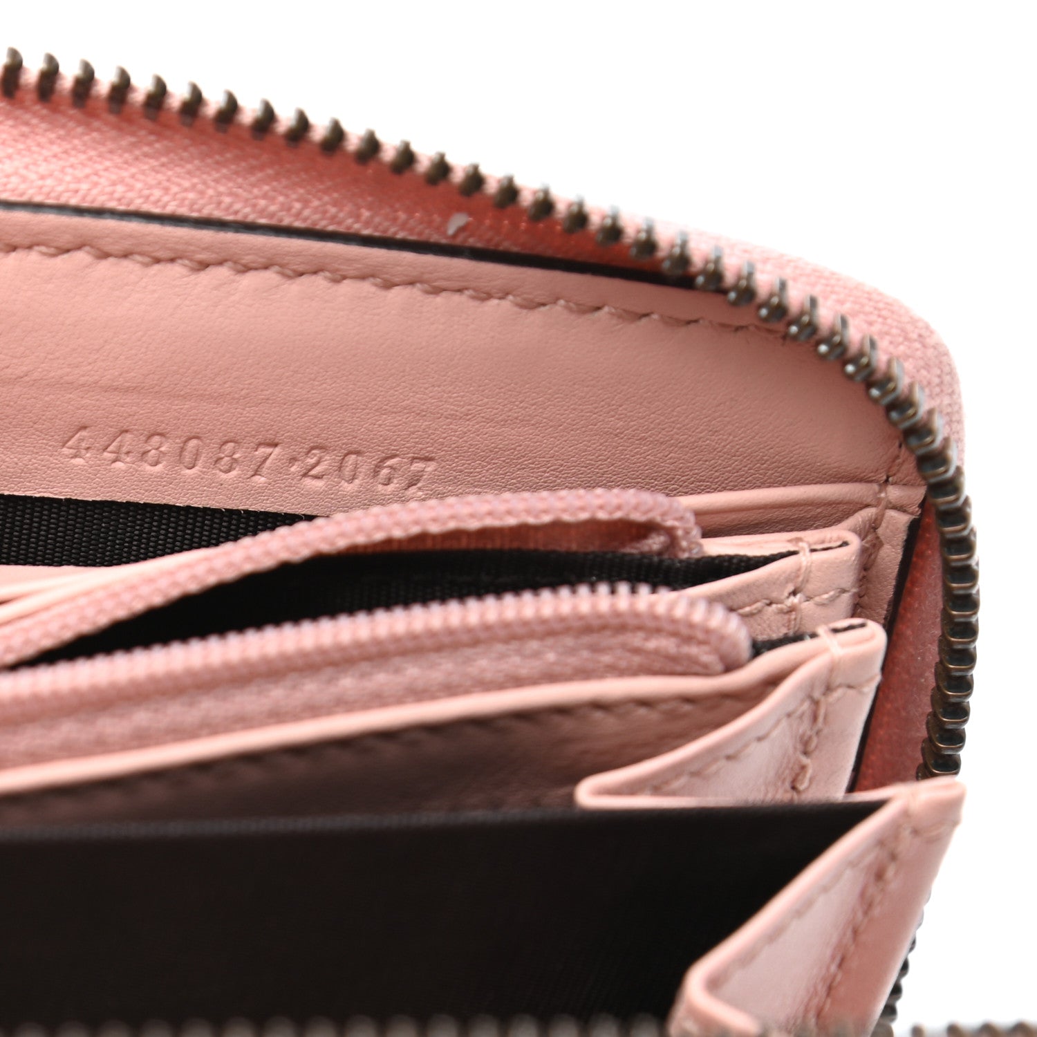 Gucci Calfskin Matelasse GucciGhost GG Marmont Zip Around Wallet Perfect Pink Rosa Ivory 7 of 8