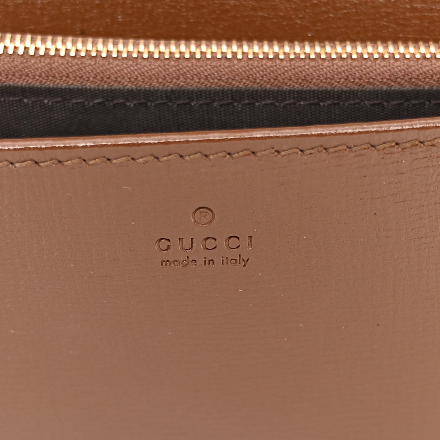GG Supreme Monogram Azalea Calfskin Horsebit 1955 Wallet On Chain Beige Ebony Brown Sugar