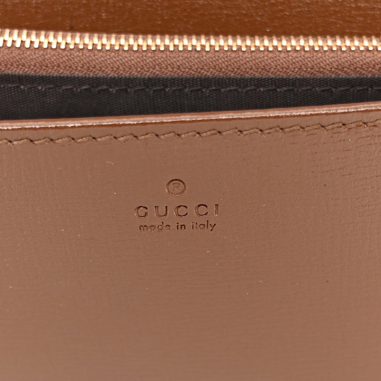Gucci GG Supreme Monogram Azalea Calfskin Horsebit 1955 Wallet On Chain Beige Ebony Brown Sugar 7 of 11