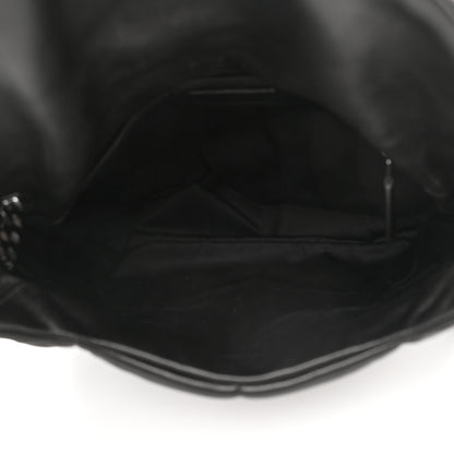 Saint Laurent Lambskin Quilted Monogram Monochrome Medium Loulou Puffer Chain Satchel Black 6 of 14