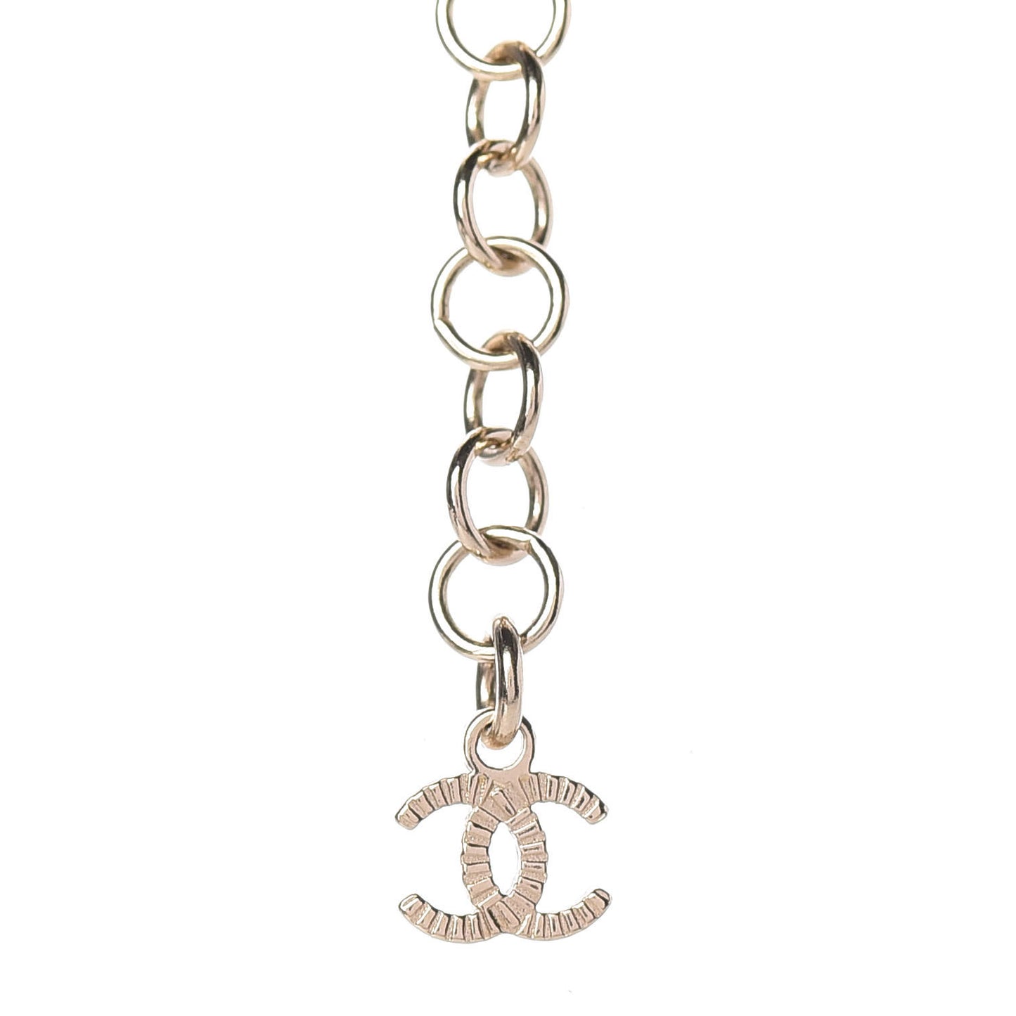 Pearl Crystal Chain CC Necklace Gold