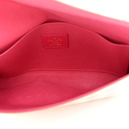 Louis Vuitton Damier Azur Studded Pochette Felicie Chain Wallet Fuchsia 5 of 11