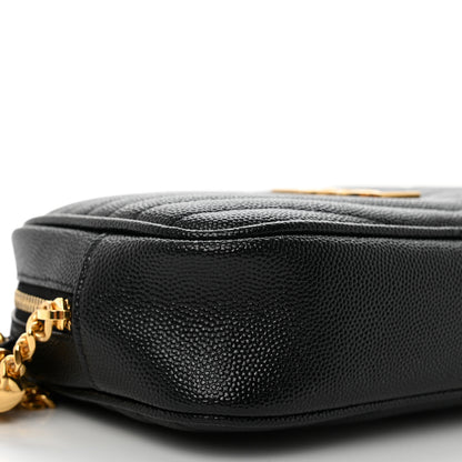 Saint Laurent Grain De Poudre Matelasse Monogram Mini Lou Camera Bag Black 9 of 10