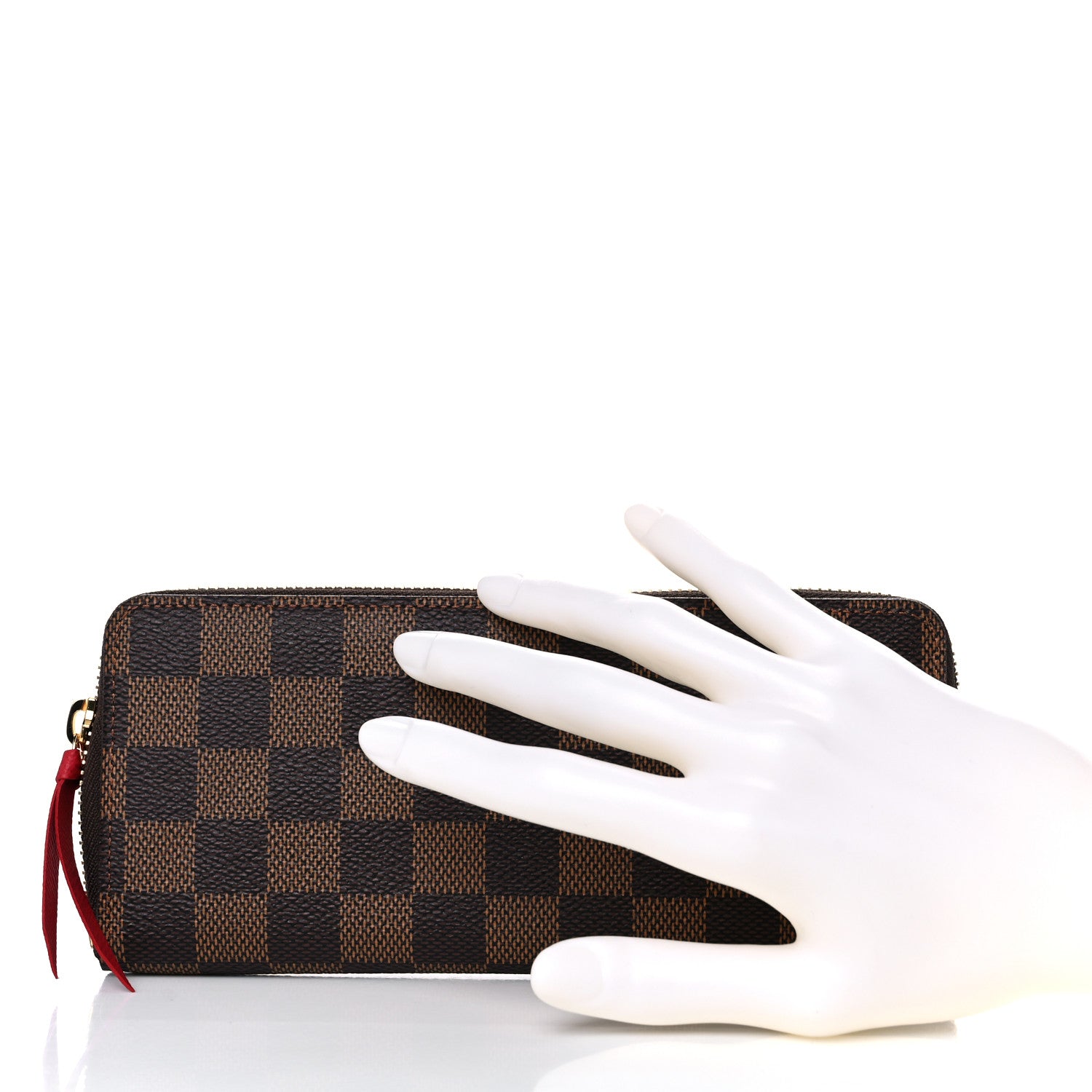 Louis Vuitton Damier Ebene Clemence Wallet Cherry 2 of 7