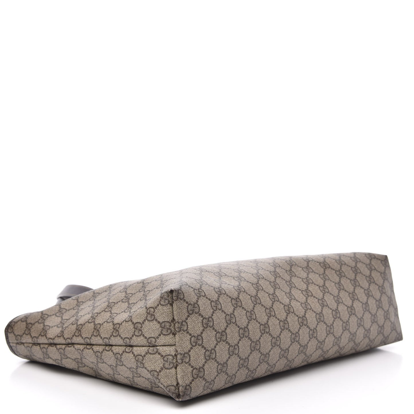 GG Supreme Monogram Medium Zippered Shopping Tote Dark Brown