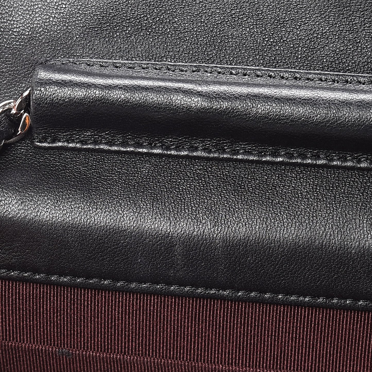 Lambskin Quilted Wallet On Chain WOC Black