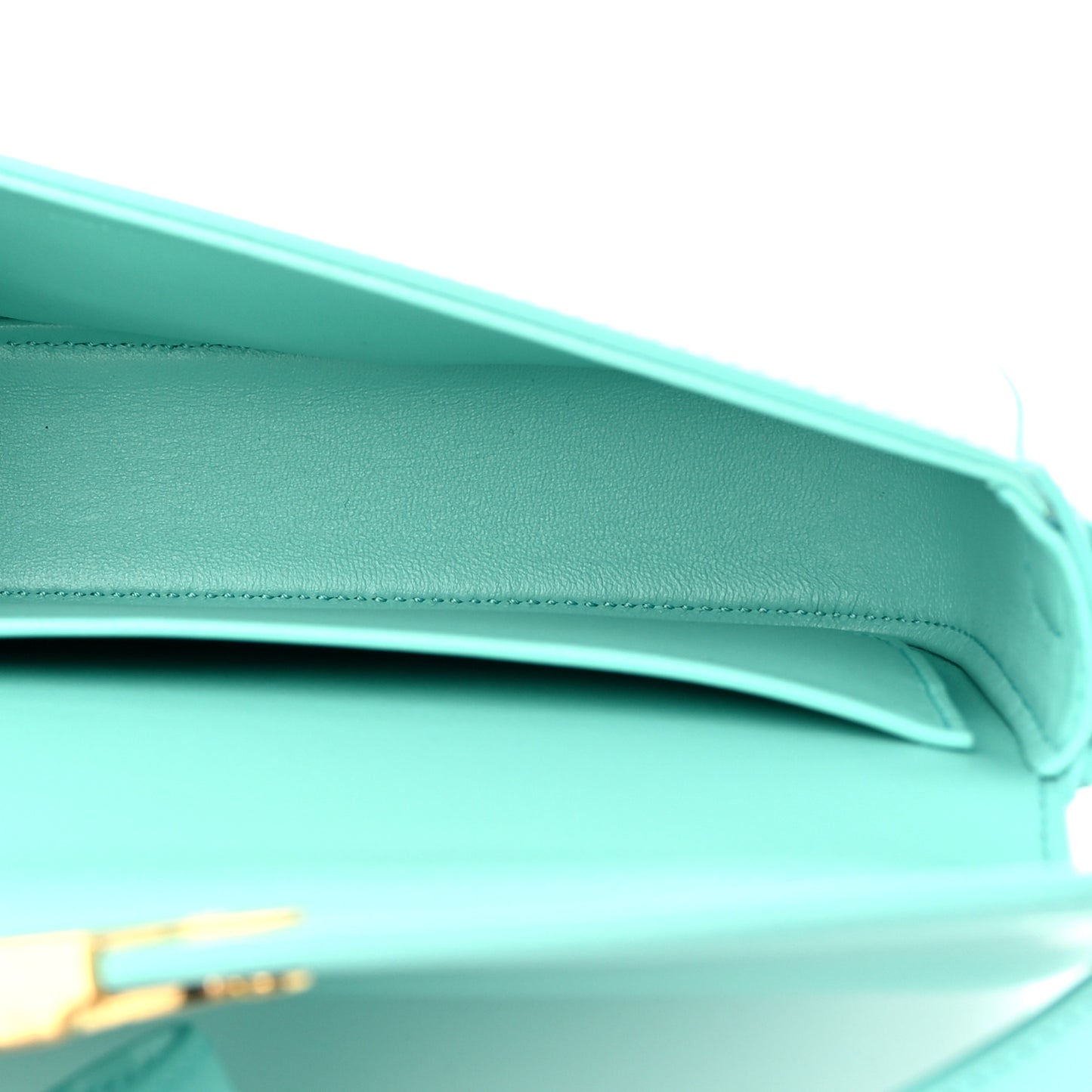 Shiny Calfskin Triomphe Shoulder Bag Turquoise